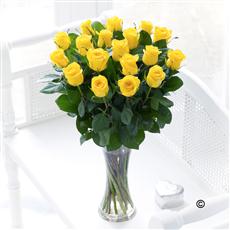 Large Elegant Yellow Rose Vase Arrangement
